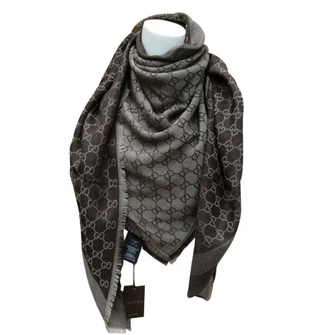 gucci shawl 140 x 140|GUCCI SHAWL SCARF SILK WOOL BLEND 140 X140 .